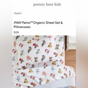 Pottery Barn Kids PAW Patrol Organic Sheet Set
